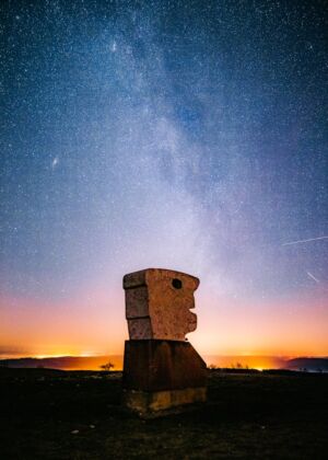 brown concrete building under starry night